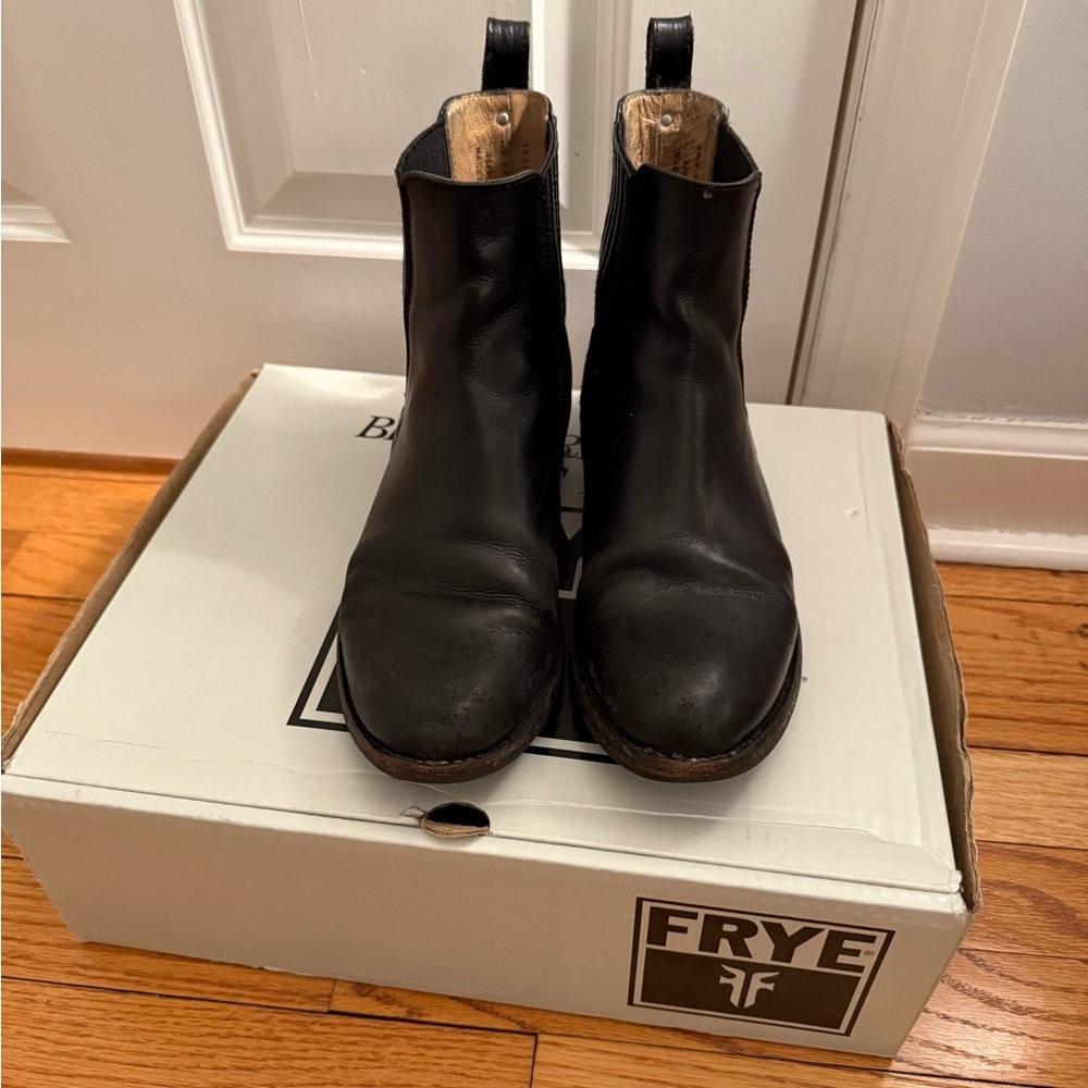 Frye Black Leather Chelsea Boots